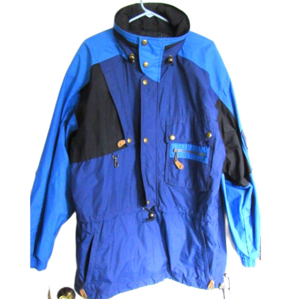 Marker, vintage Parka winter ski snow wind breaker, outter layer Blue XL, 1990s